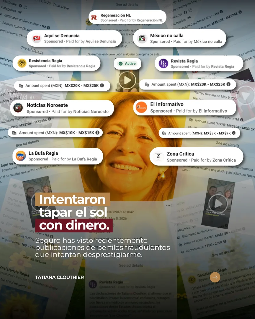 Operación coordinada de desinformación con dinero en pauta contra Tatiana Clouthier — Imagen 2 de 7